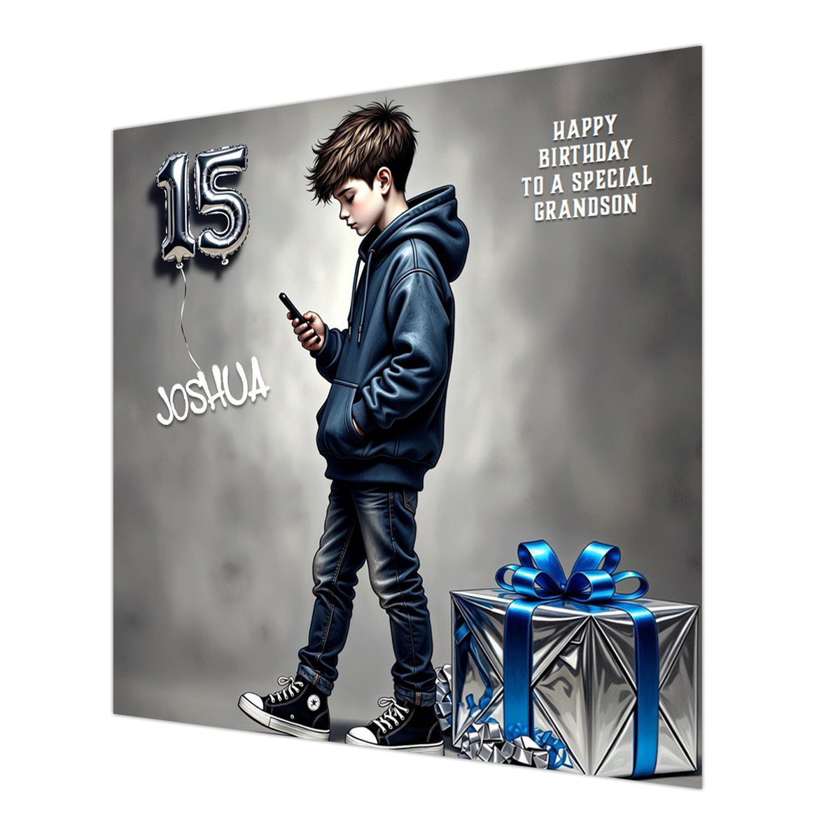 15th Birthday Card for Boys Personalised, Grandson, Son, Nephew, Urban
