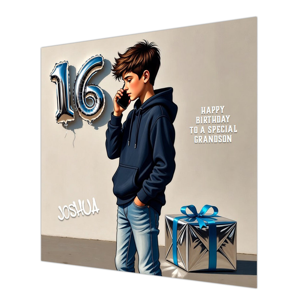 16th Birthday Card for Boys Personalised, Grandson, Son, Nephew, Urban