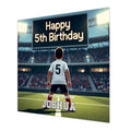 5th Birthday Card for Boys Personalised, Grandson, Son, Football White