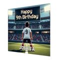 9th Birthday Card for Boys Personalised, Grandson, Son, Football White
