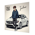 Car Birthday Card, Boys, Personalised, Son, Grandson, Nephew, White