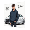 Car Birthday Card, Boys, Personalised, Son, Grandson, Nephew, White