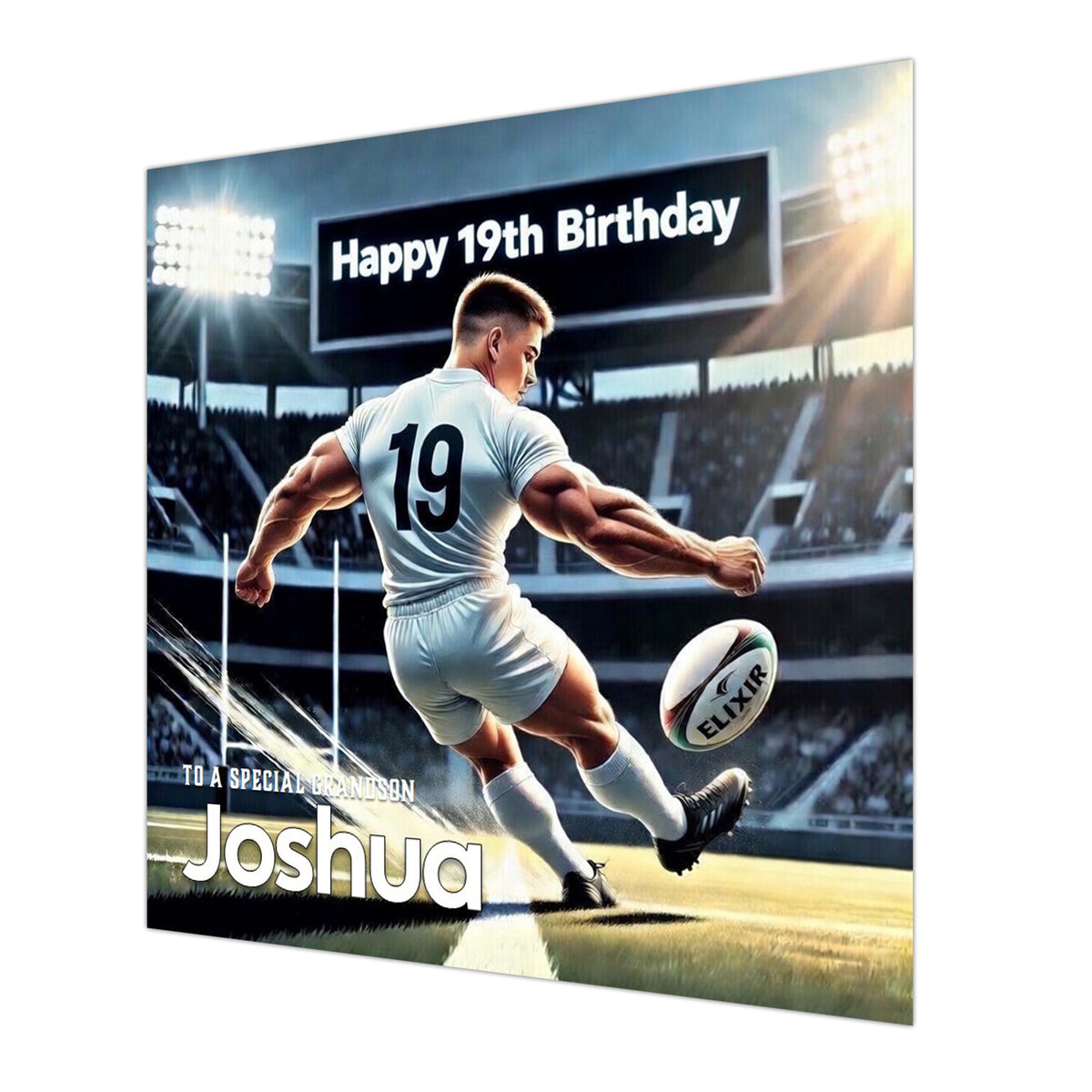 19th Rugby Birthday Card for Boys Personalised, Grandson, Son, Nephew,