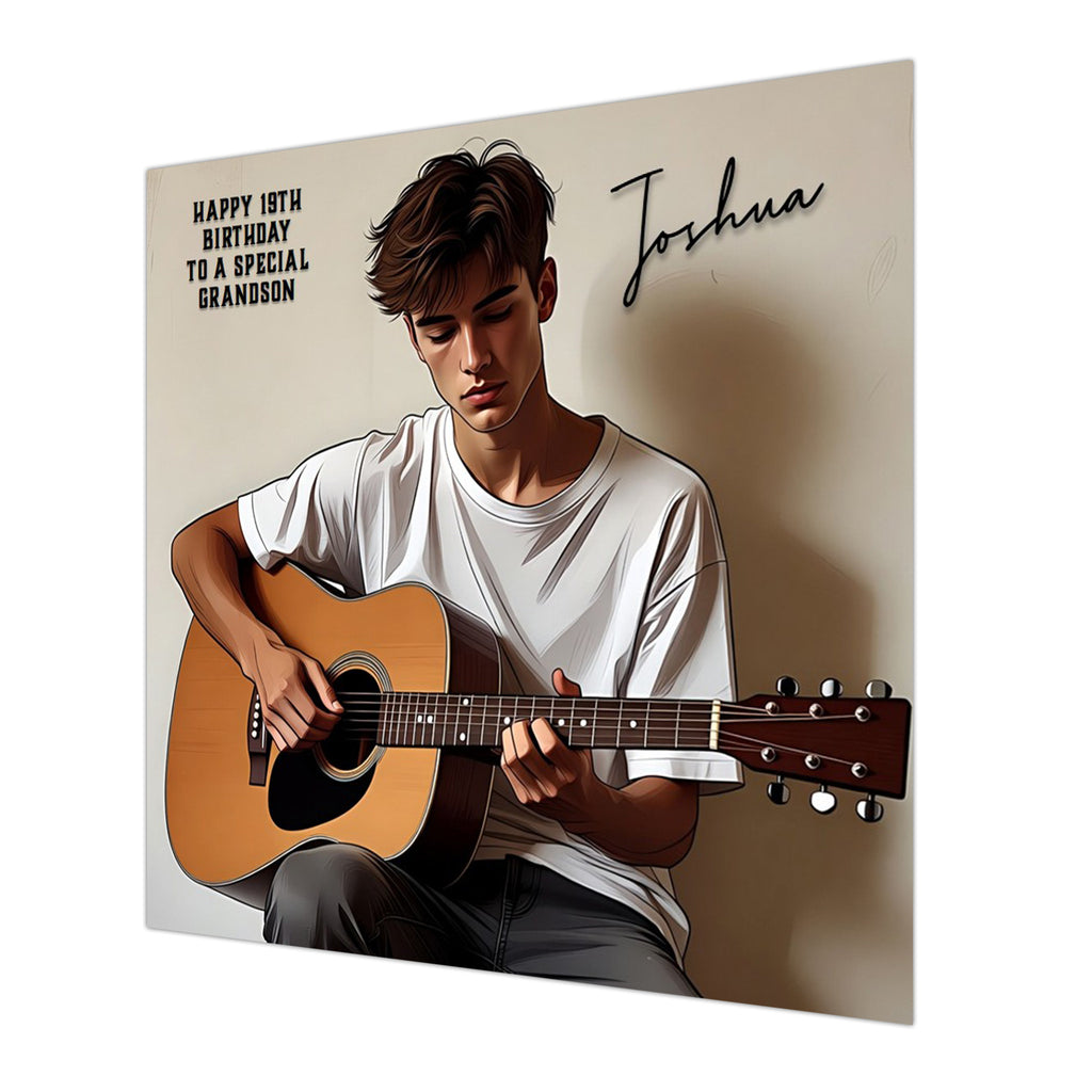 Birthday Card for Boys, Personalised, Son, Grandson, Nephew, Brother, Teenager, Guitar, Musict,