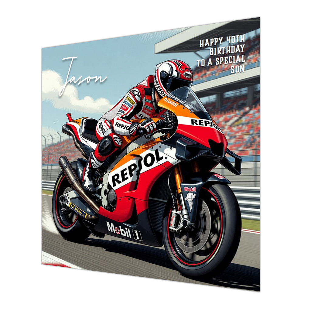 Motorbike Birthday Card, Men, Personalised, Husband, Dad, Son, Uncle Biker
