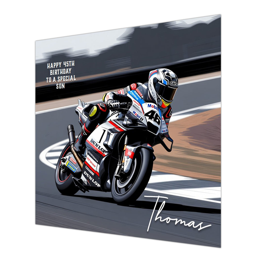 Motorbike Birthday Card, Men, Personalised, Husband, Dad, Son, Uncle Biker