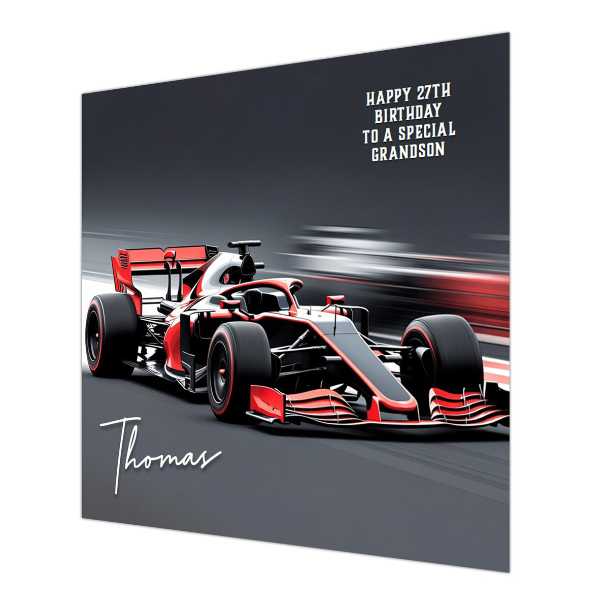 Car Racing Birthday Card, Men, Personalised, Husband, Dad, Son, Grandson