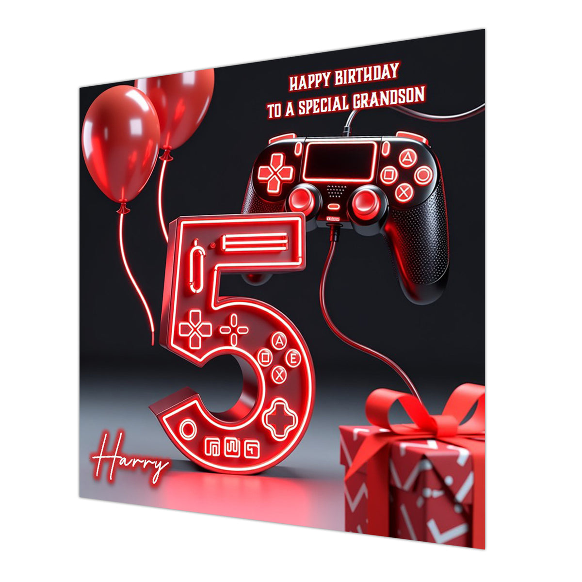 5th Gamer Birthday Card For Boys, Grandson, Son, Nephew, Brother, Gaming, Personalised