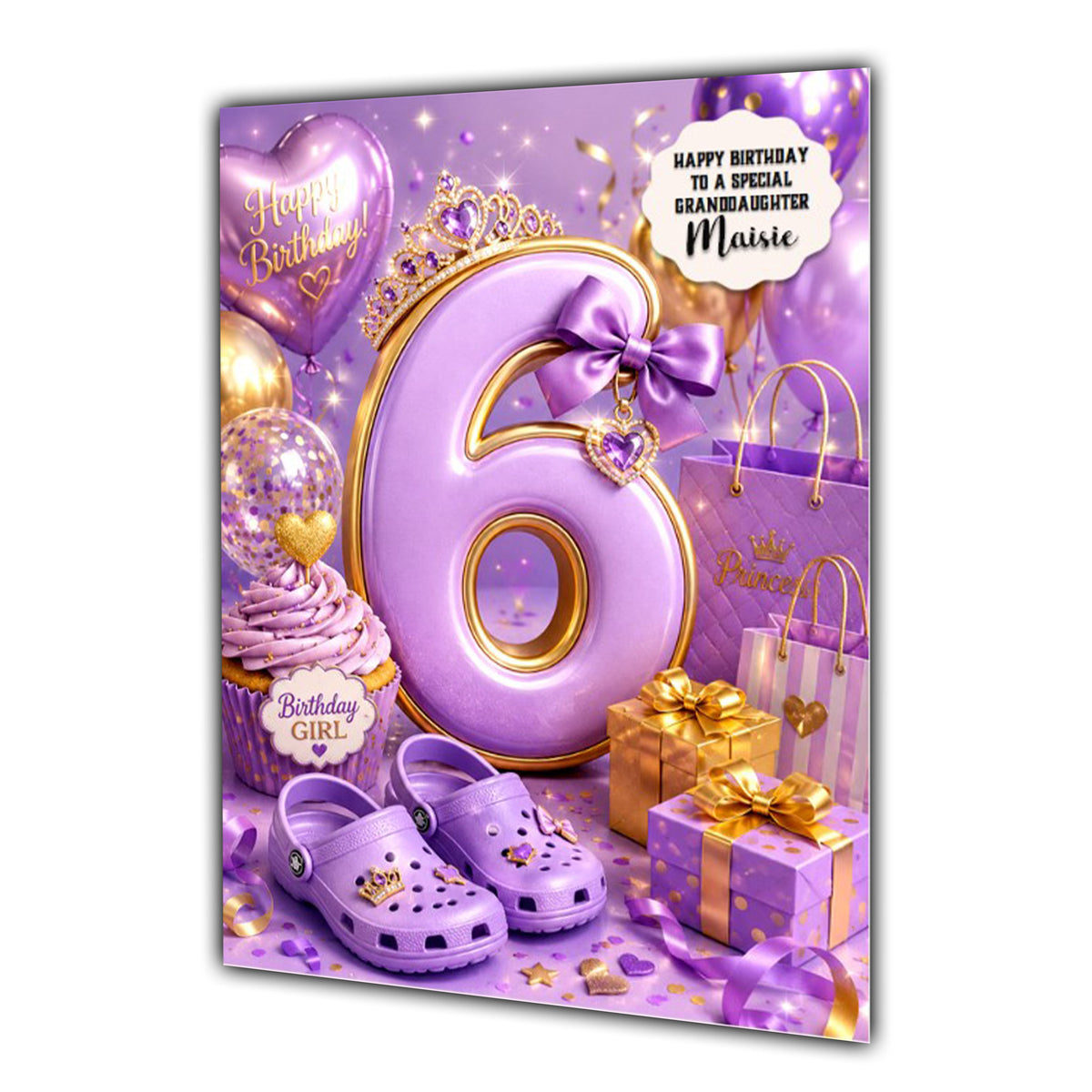 6th Birthday Card Gymnastics Girl Granddaughter Daughter  Large A5 Size