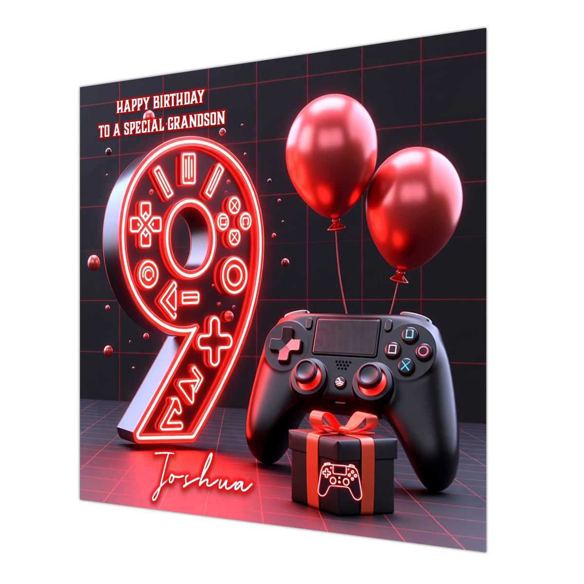 9th Gaming Birthday Card for Boys Personalised, Grandson, Son, Nephew