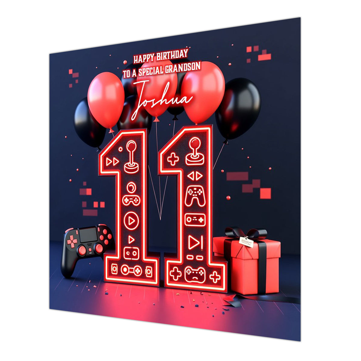 11th Gaming Birthday Card for Boys Personalised, Grandson, Son, Nephew
