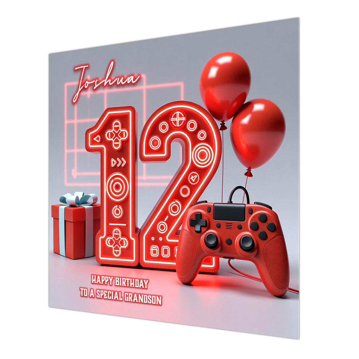 12th Gaming Birthday Card for Boys Personalised, Grandson, Son, Nephew