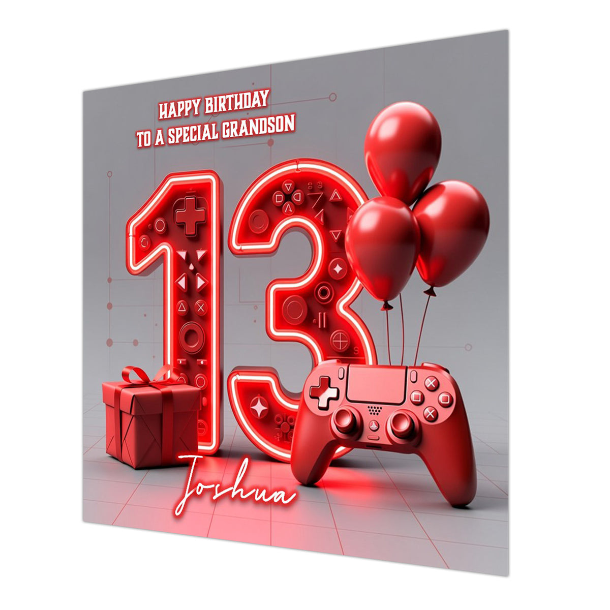 13th Gamer Birthday Card For Boys, Grandson, Son, Nephew, Brother, Gaming, Personalised