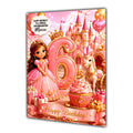 6th Birthday Card Princess Girl Granddaughter Daughter Niece Large A5 Size