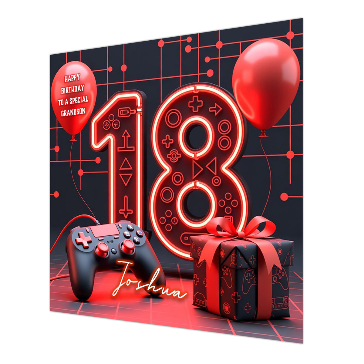 18th Gaming Birthday Card for Boys Personalised, Grandson, Son, Nephew