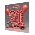 20th Gaming Birthday Card for Boys Personalised, Grandson, Son, Nephew
