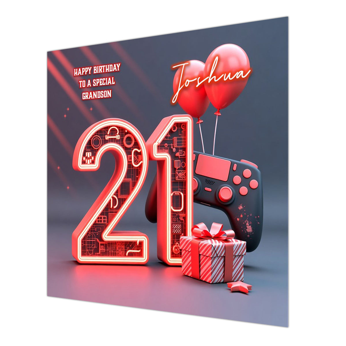 21st Gaming Birthday Card for Boys Personalised, Grandson, Son, Nephew