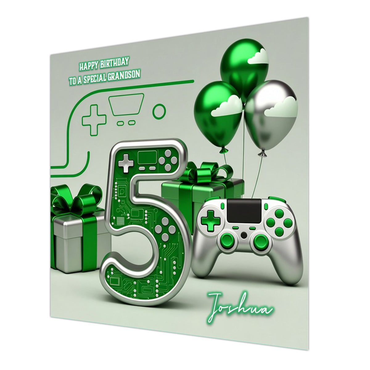 5th Gaming Birthday Card for Boys Personalised, Grandson, Son, Nephew