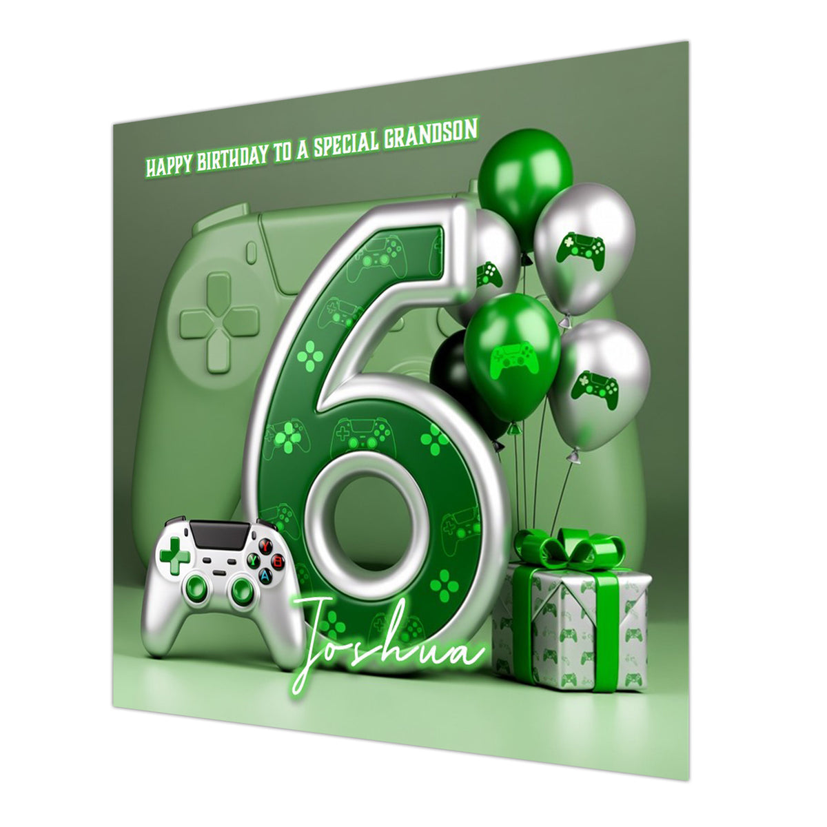6th Gaming Birthday Card for Boys Personalised, Grandson, Son, Nephew