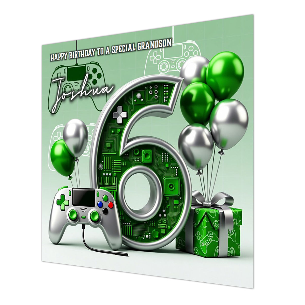 6th Gamer Birthday Card For Boys, Grandson, Son, Nephew, Brother, Gaming, Personalised