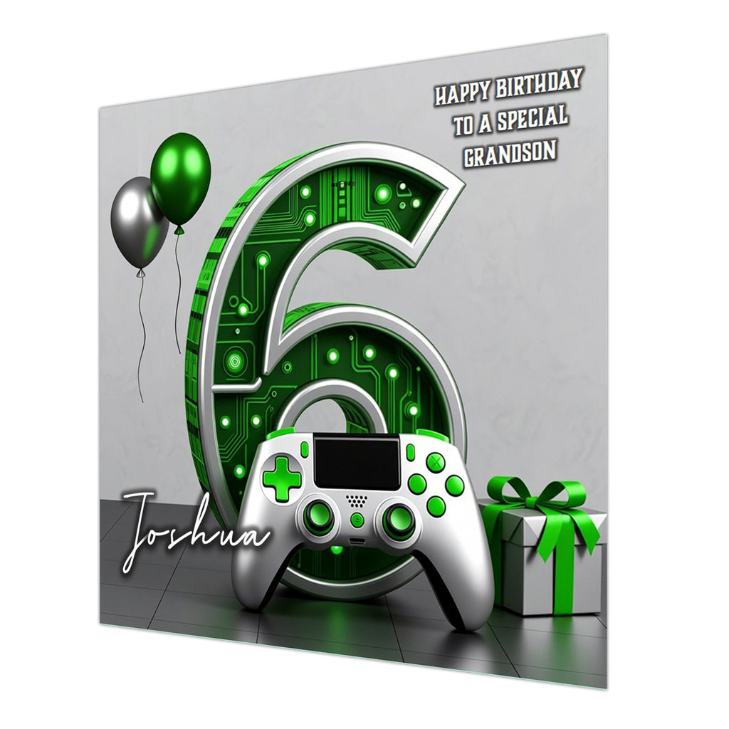 6th Gamer Birthday Card For Boys, Grandson, Son, Nephew, Brother, Gaming, Personalised