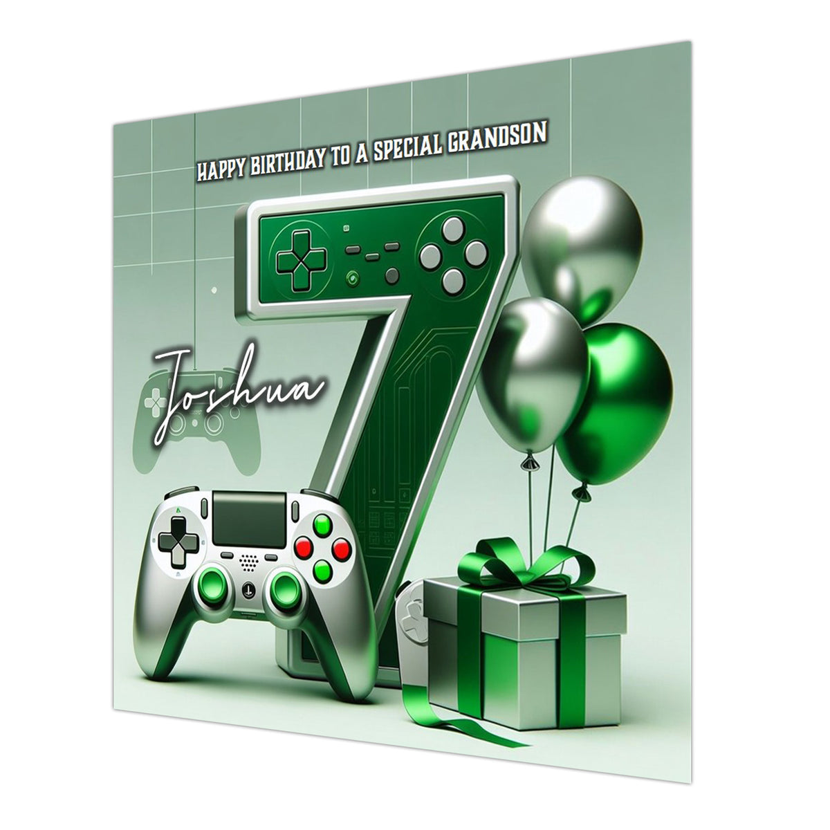 7th Gamer Birthday Card For Boys, Grandson, Son, Nephew, Brother, Gaming, Personalised