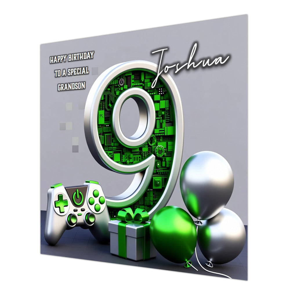 9th Gamer Birthday Card For Boys, Grandson, Son, Nephew, Brother, Gaming, Personalised