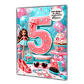 5th Birthday Card Doll Girl Granddaughter Daughter Niece Large A5 Size