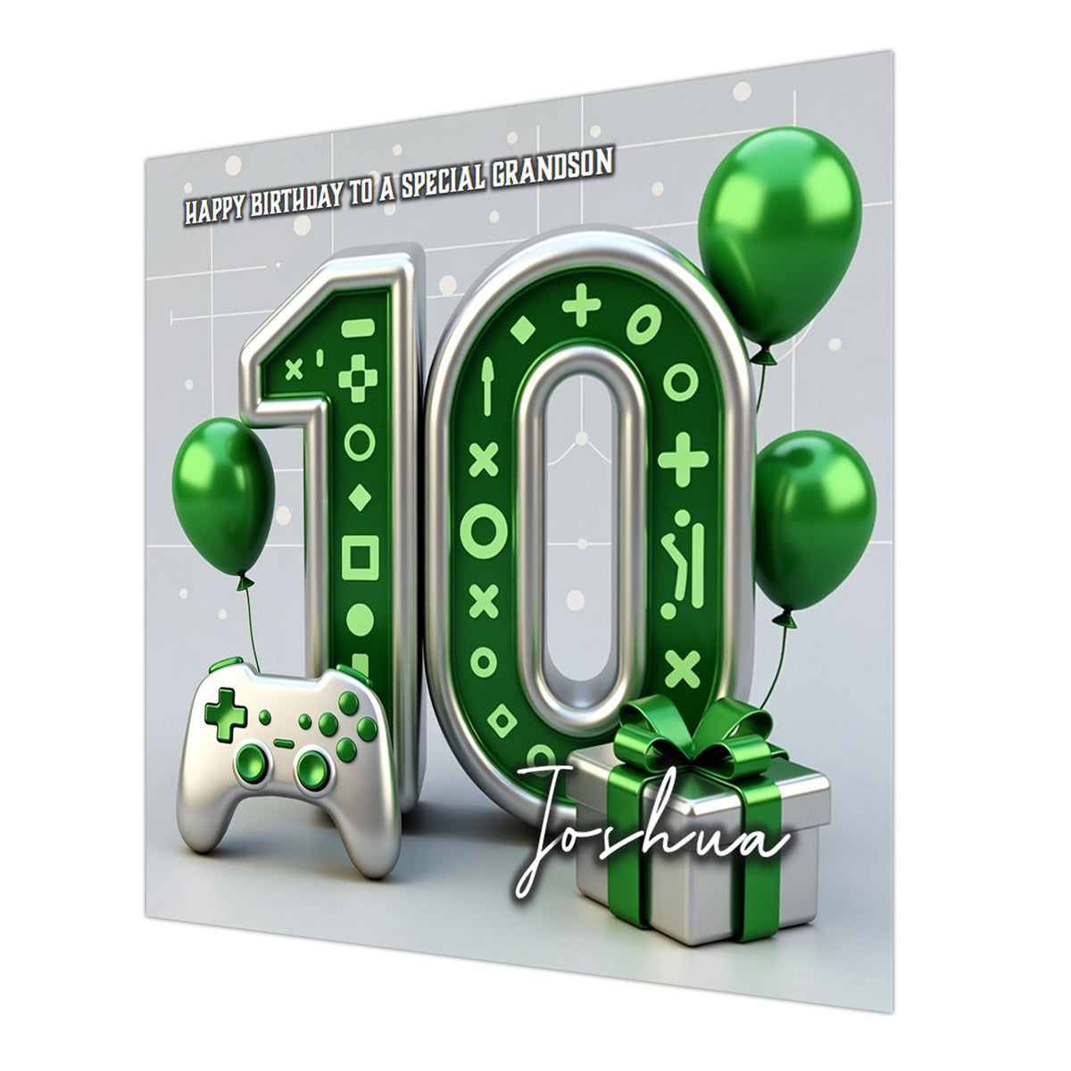 10th Gaming Birthday Card for Boys Personalised, Grandson, Son, Nephew