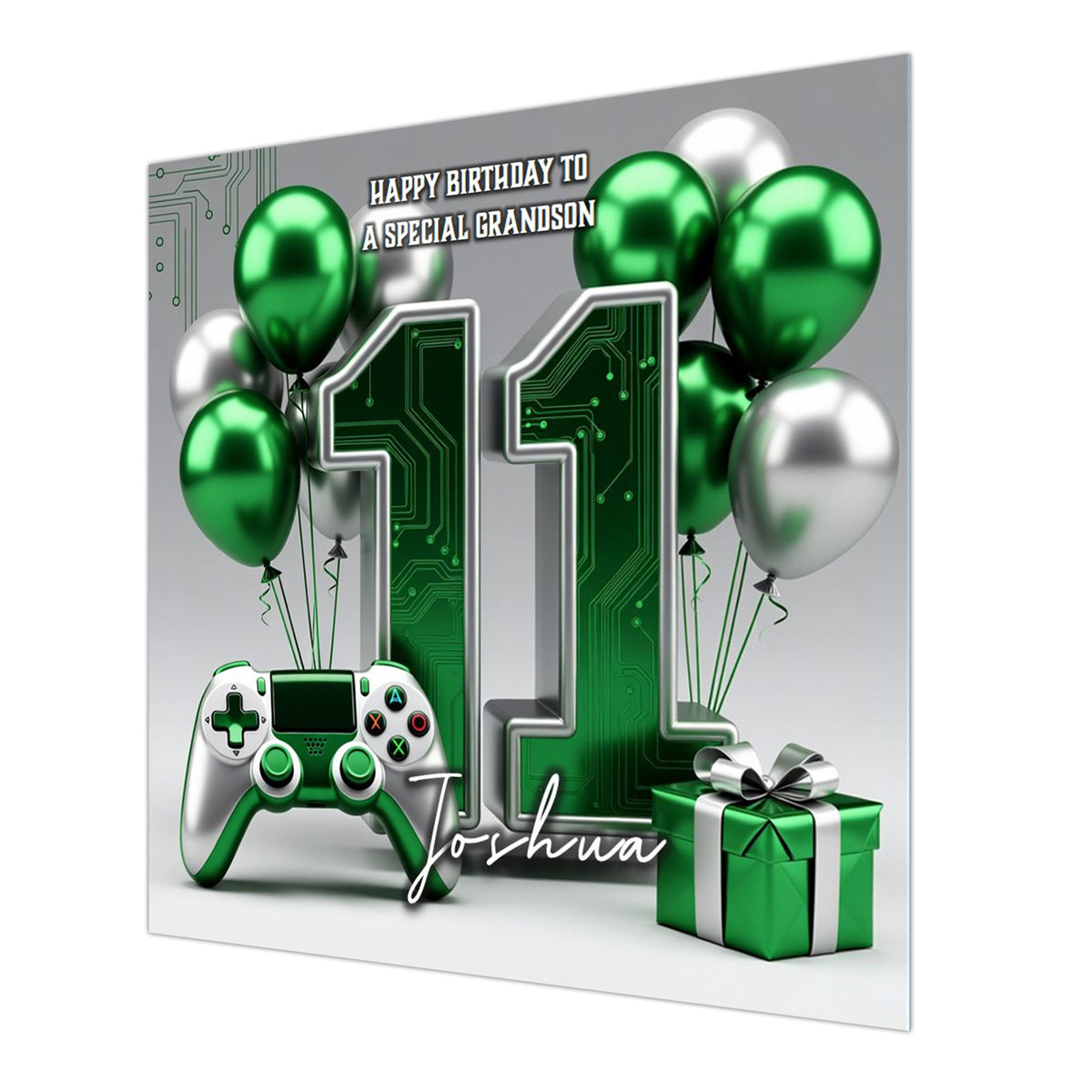 11th Gaming Birthday Card for Boys Personalised, Grandson, Son, Nephew