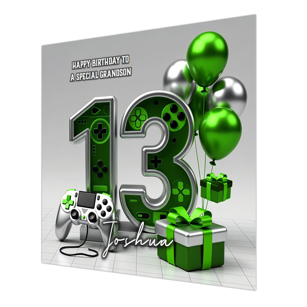 13th Gaming Birthday Card for Boys Personalised, Grandson, Son, Teenager