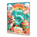 5th Birthday Card Unicorn Girl Granddaughter Daughter Niece Large A5 Size