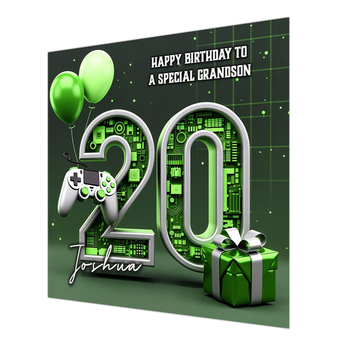 20th Gaming Birthday Card for Boys Personalised, Grandson, Son, Nephew