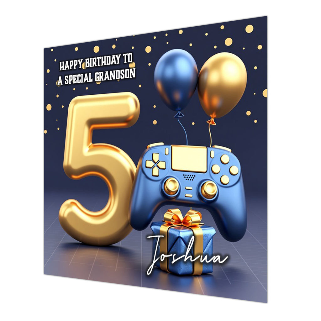 5th Gamer Birthday Card For Boys, Grandson, Son, Nephew, Brother, Gaming, Personalised