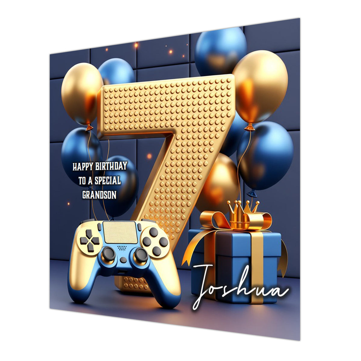 7th Gaming Birthday Card for Boys Personalised, Grandson, Son, Nephew