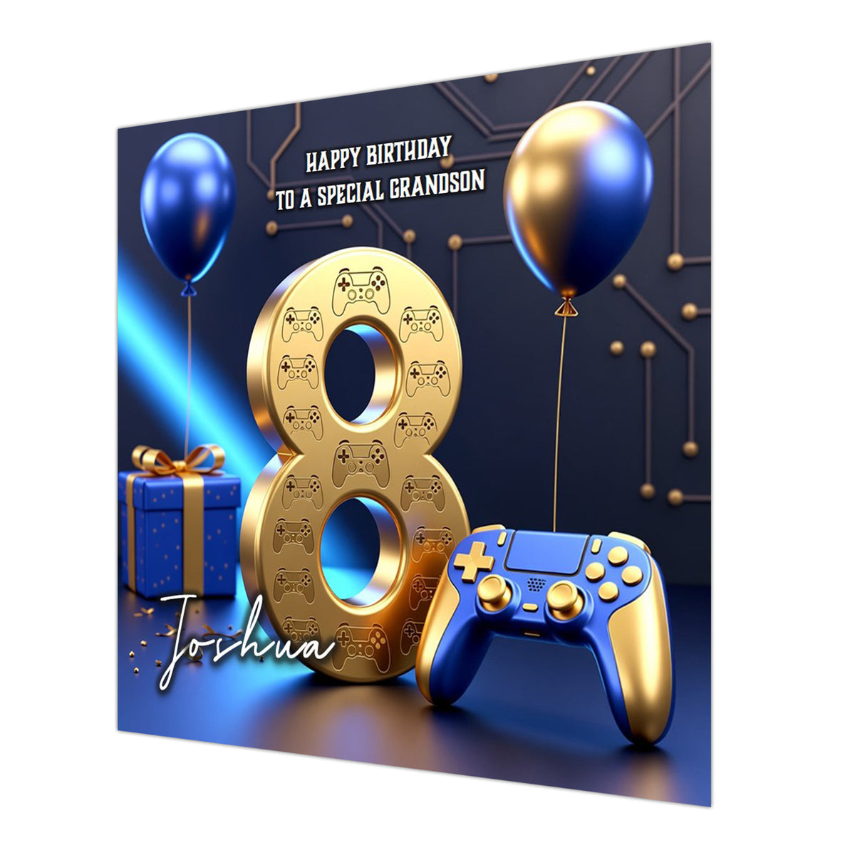 8th Gamer Birthday Card For Boys, Grandson, Son, Nephew, Brother, Gaming, Personalised