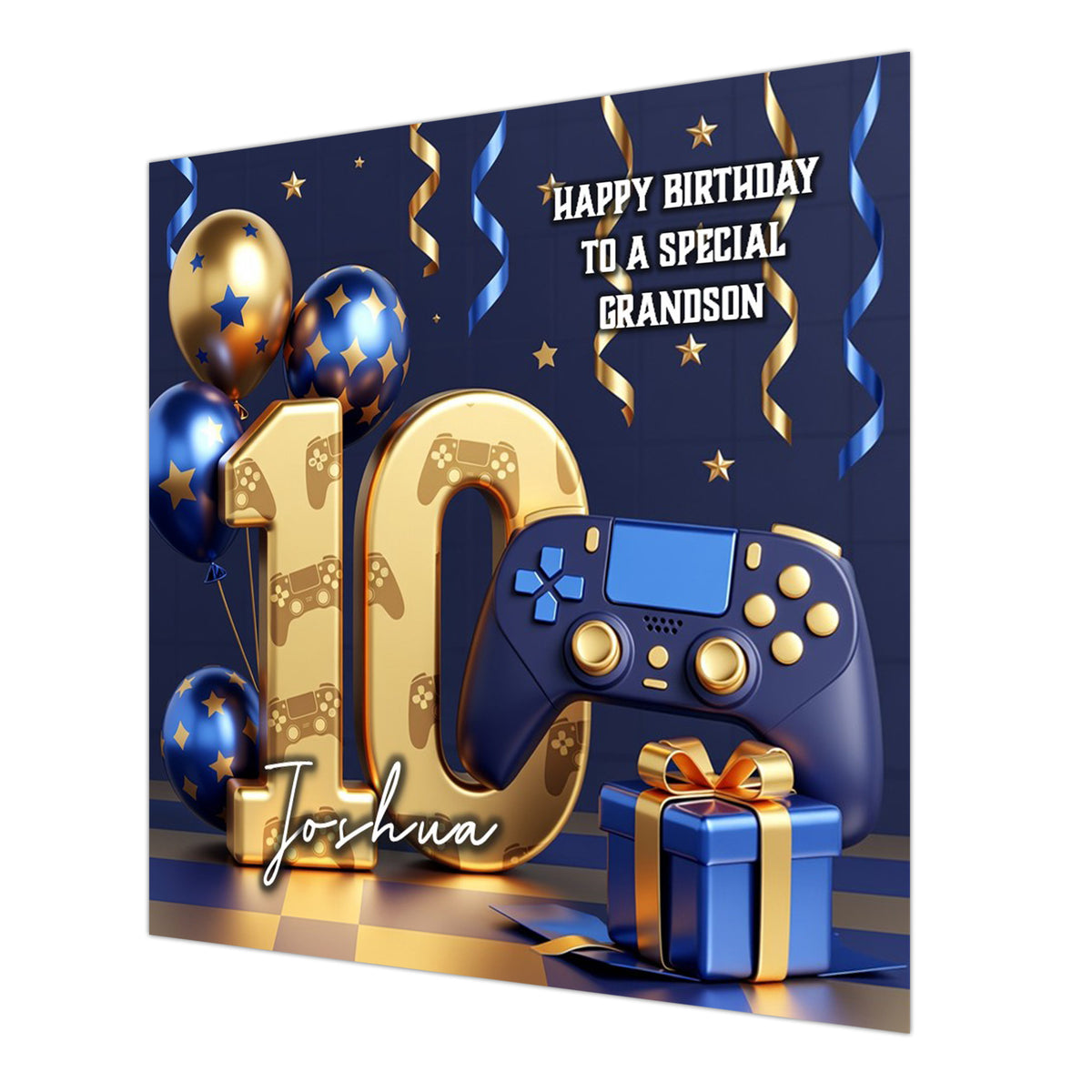 10th Gaming Birthday Card for Boys Personalised, Grandson, Son, Nephew