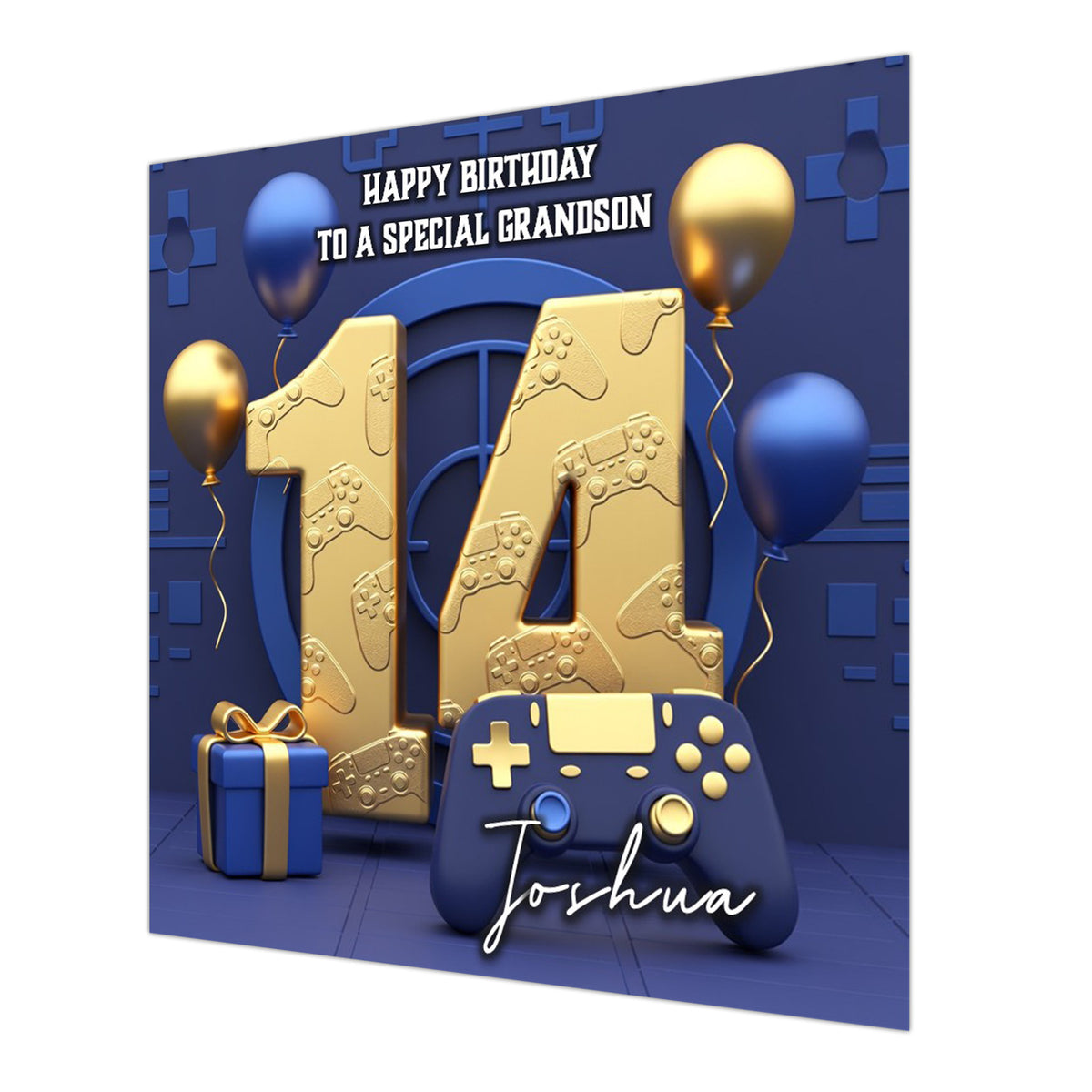 14th Gaming Birthday Card for Boys Personalised, Grandson, Son, Nephew
