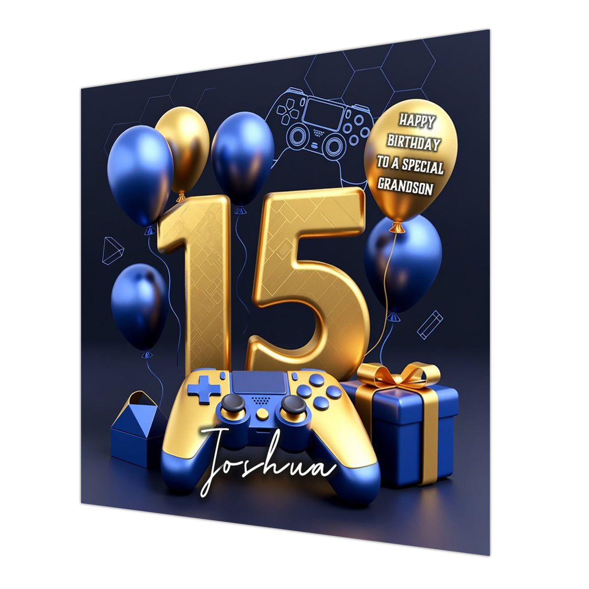 15th Gaming Birthday Card for Boys Personalised, Grandson, Son, Nephew