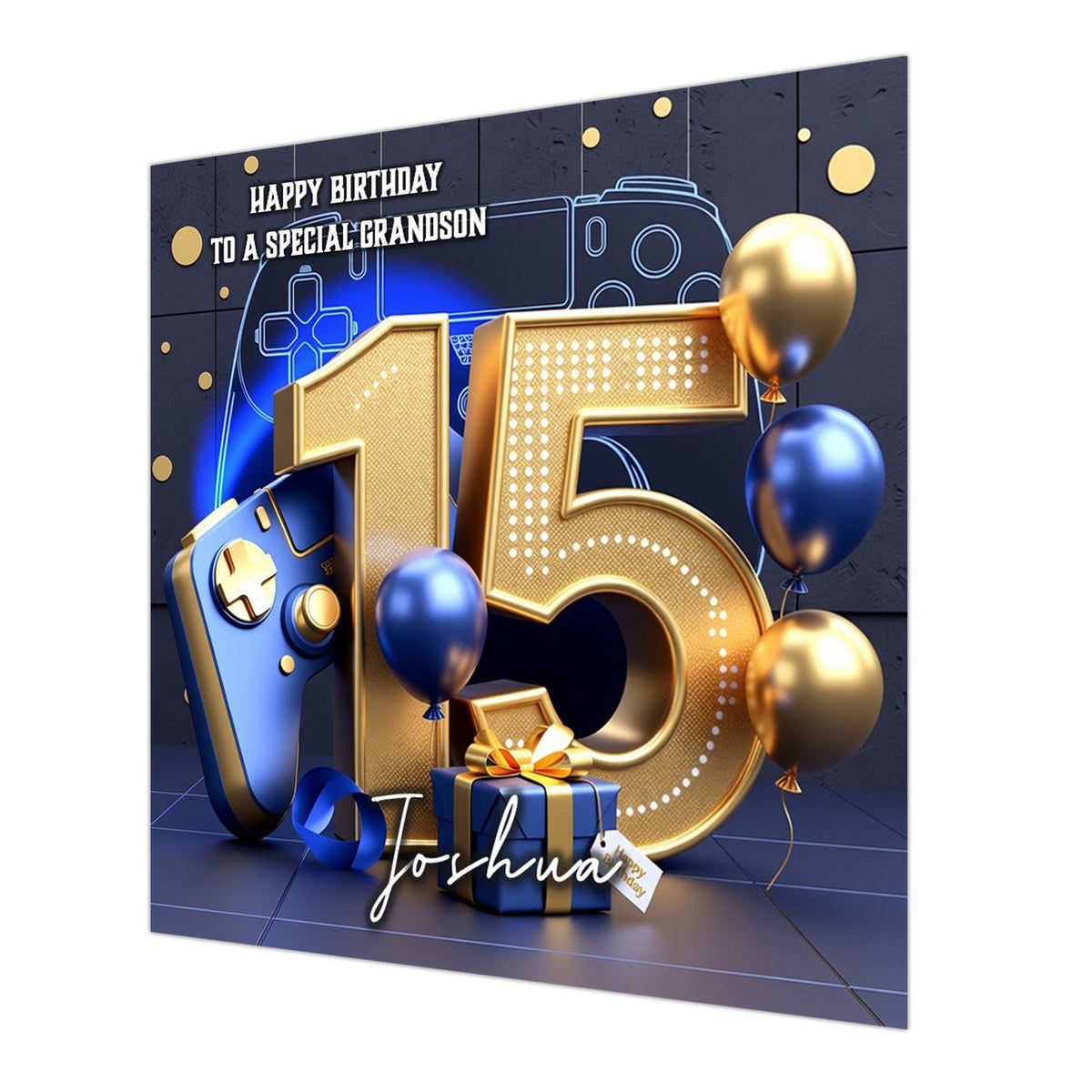 15th Gaming Birthday Card for Boys Personalised, Grandson, Son, Nephew