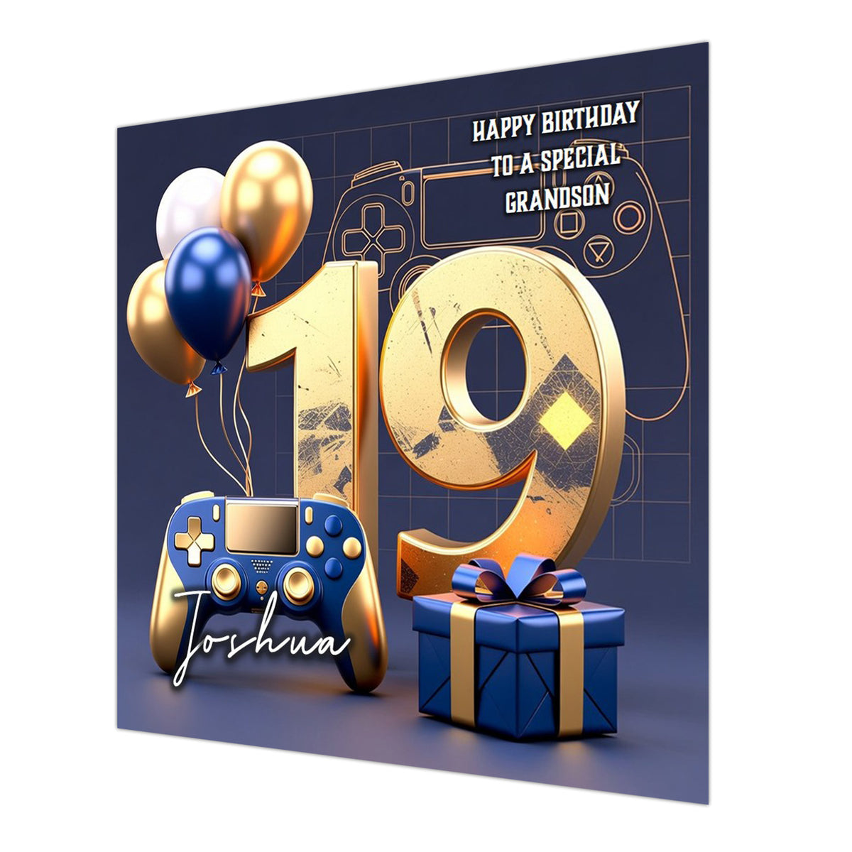 19th Gaming Birthday Card for Boys Personalised, Grandson, Son, Nephew
