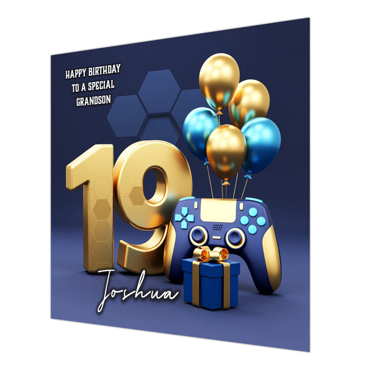 19th Gamer Birthday Card For Boys, Grandson, Son, Nephew, Brother, Gaming, Personalised