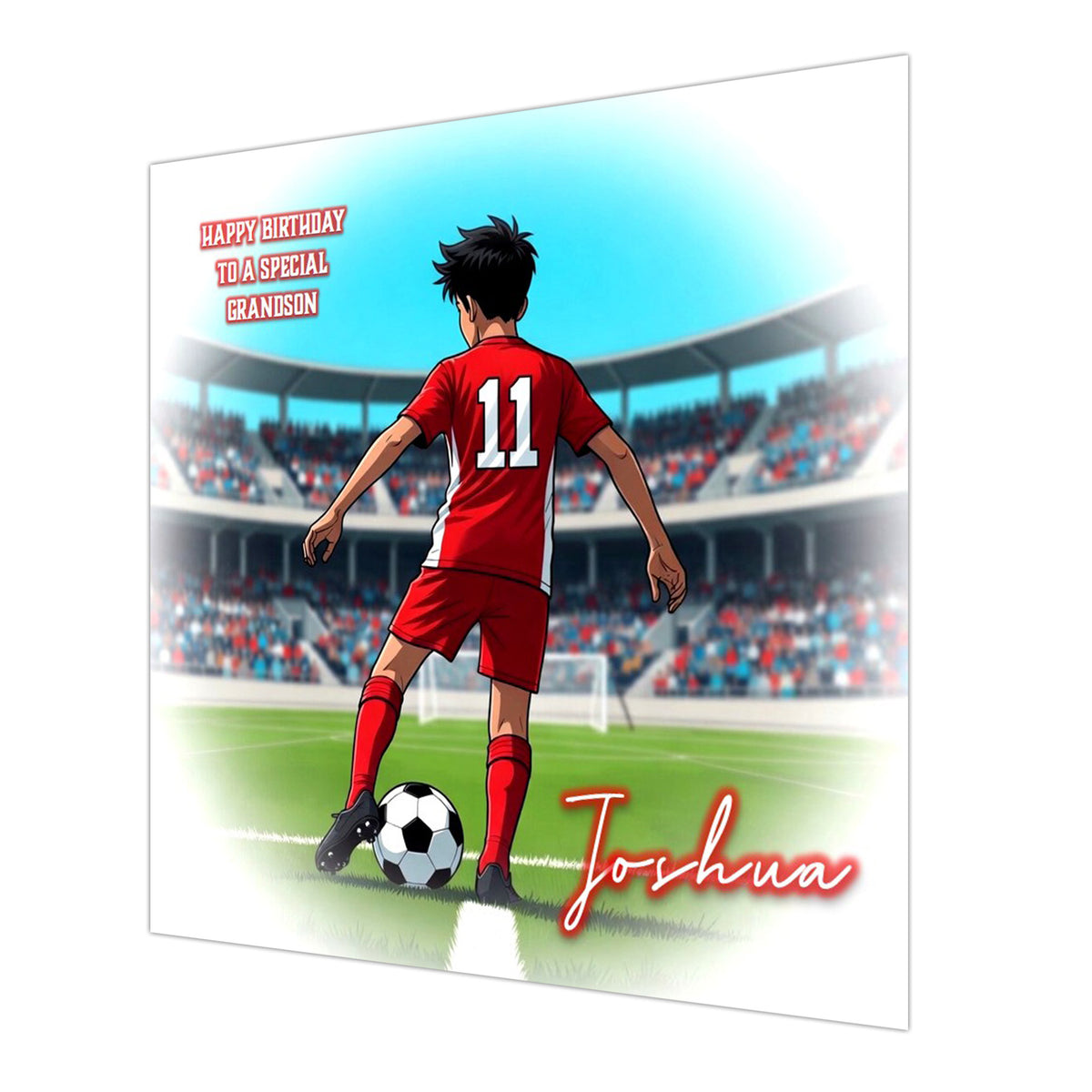 11th Birthday Card for Boys Personalised, Grandson, Son, Nephew, Football