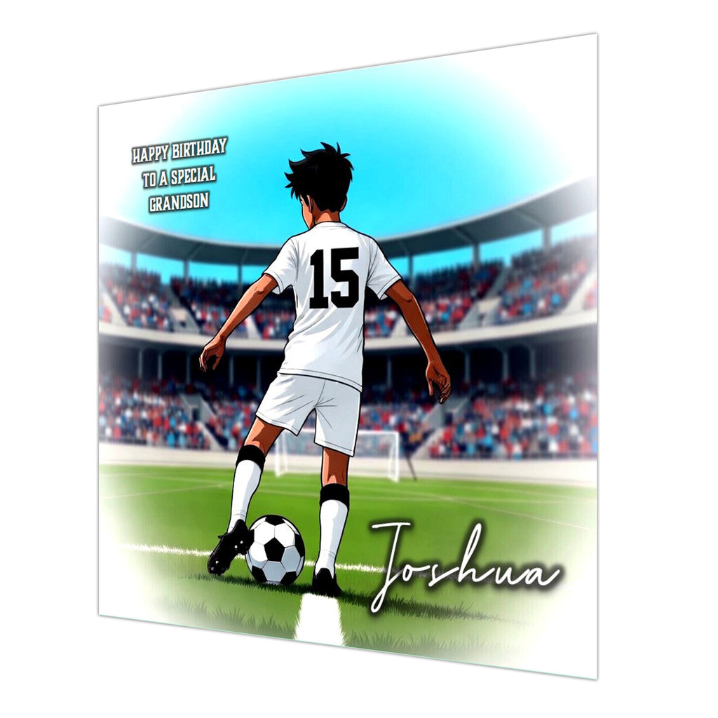 15th Birthday Card for Boys Personalised, Grandson, Son, Nephew, Football