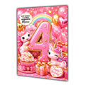 4th Birthday Card Unicorn Girl Granddaughter Daughter Niece Large A5 Size