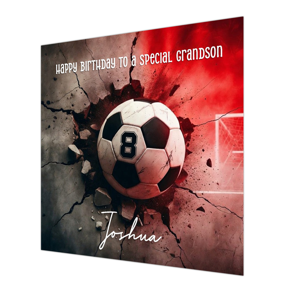 8th Football Birthday Card, Boys, Personalised, Son, Grandson, Nephew