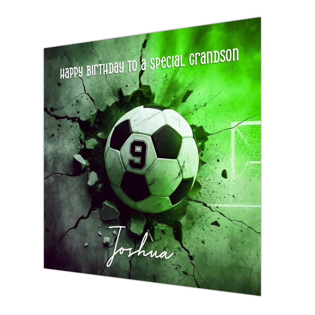 9th Football Birthday Card, Boys, Personalised, Son, Grandson, Nephew
