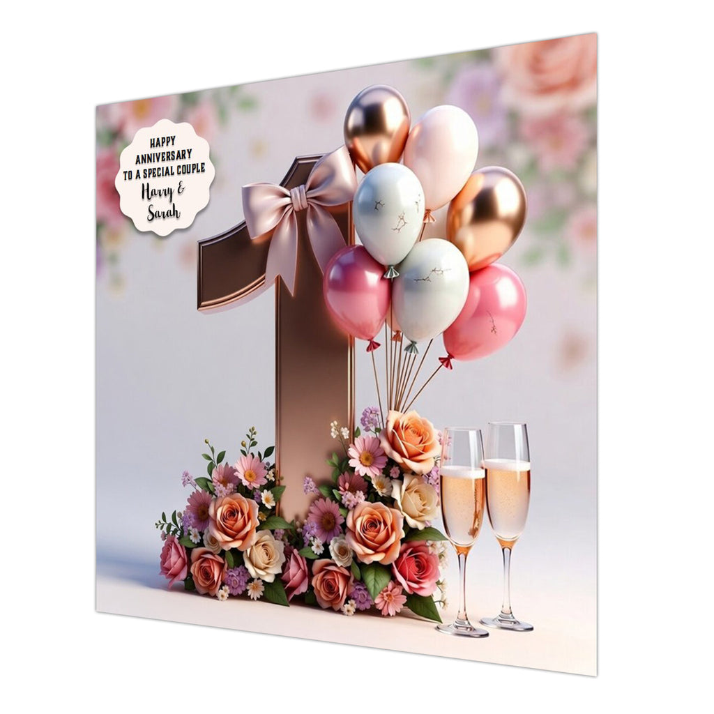 Personalised 1st Wedding Anniversary Card Special Couple, Son, Daughter, Granddaughter