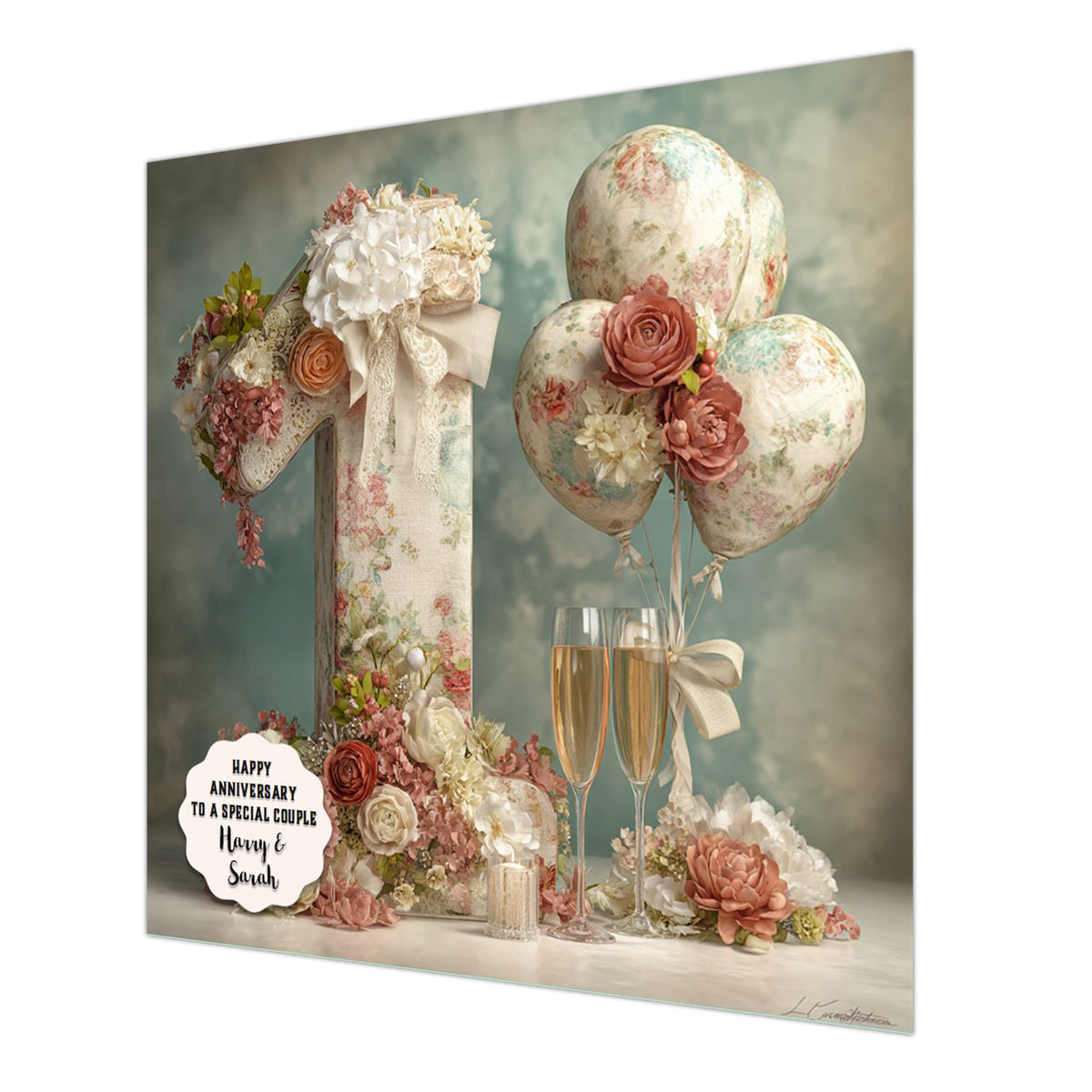 Personalised 1st Wedding Anniversary Card Special Couple, Son, Daughter, Granddaughter