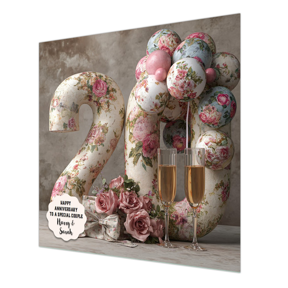 Personalised 20th Wedding Anniversary Card Special Couple, Son, Daughter, Granddaughter